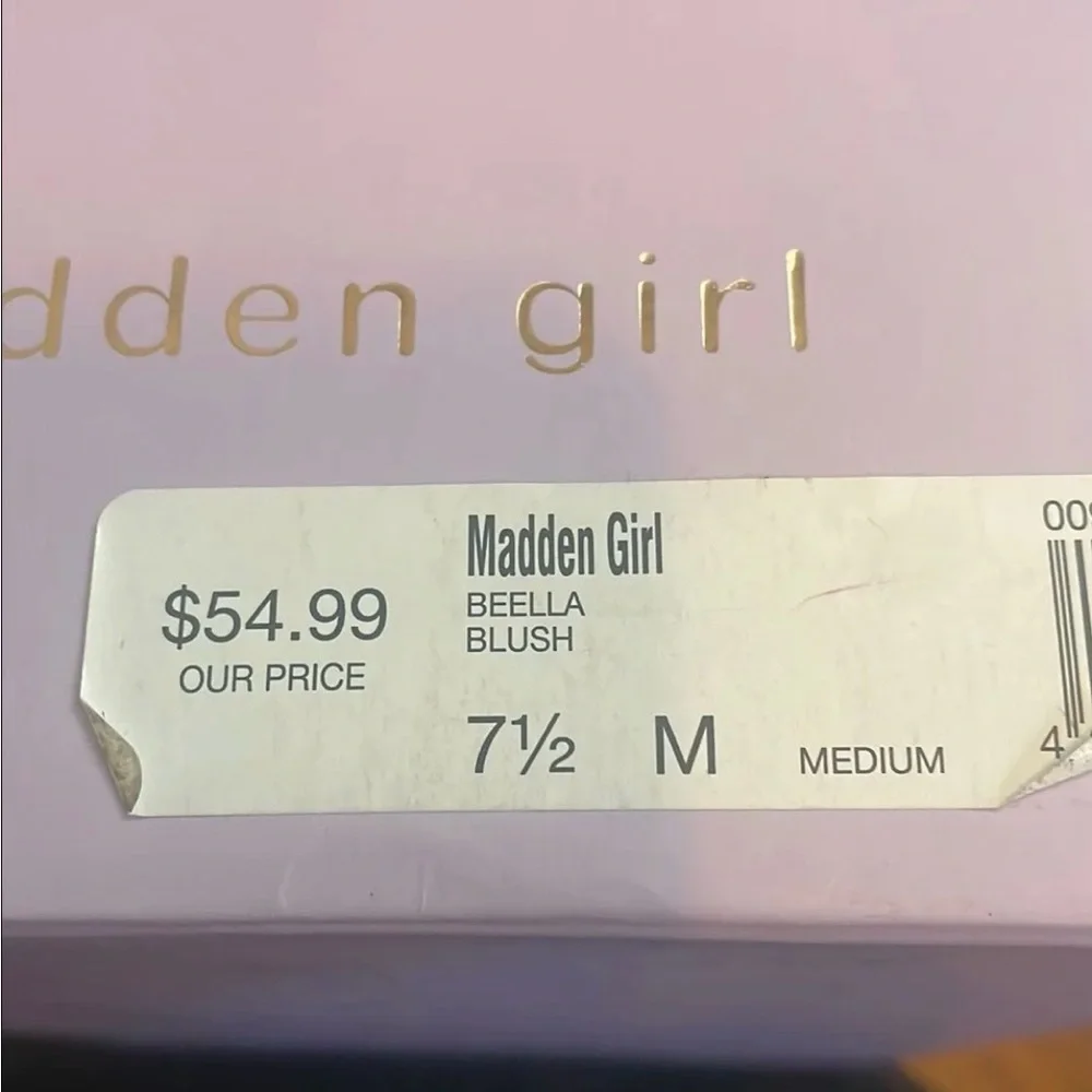 Madden Girl bella blush Cream Block Heel Sandals 7.5 new in box - Picture 4 of 4